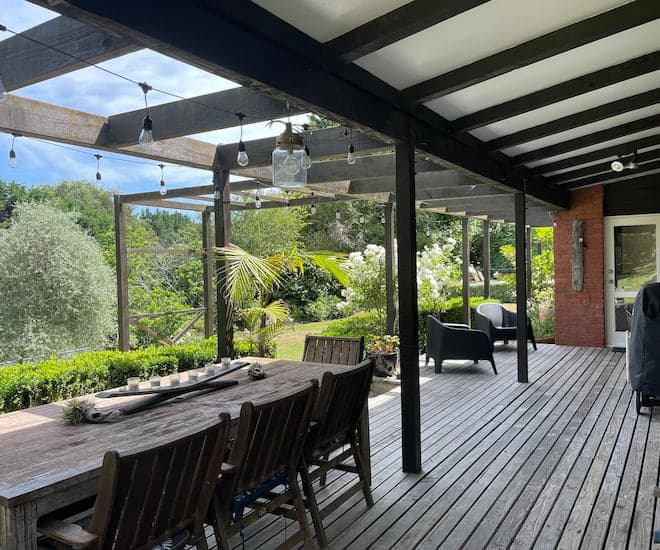 Broadoaks Retreat outdoor seating and deck